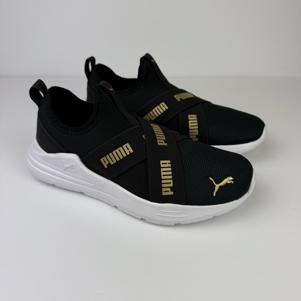 PUMA GIRLS BLACK SHOE WIRED RUN‎ SLIP ON SUMER JR 381 994-02 Size 2C - Picture 5 of 7